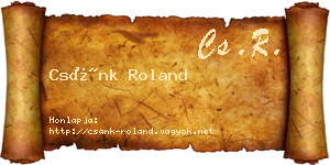 Csánk Roland névjegykártya